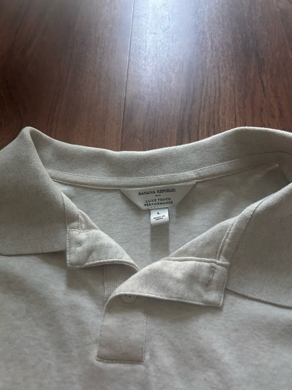 Banana Republic Light Beige Luxe Touch Performance Polo